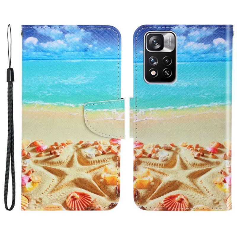 Flip Cover Xiaomi Redmi Note 11 Pro Plus 5G Med Snor Thong Beach