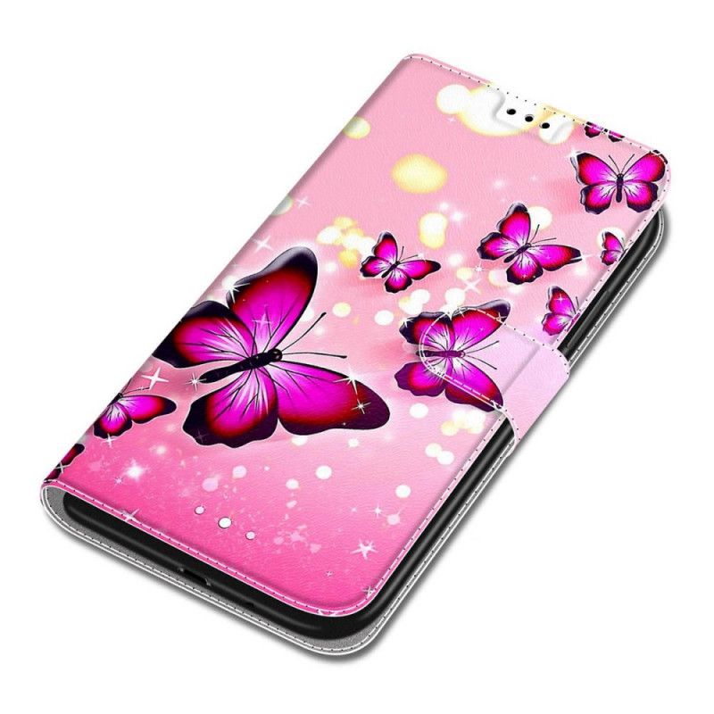 Flip Cover Xiaomi Redmi Note 11 Pro Plus 5G Med Snor Thong Butterflies Fan