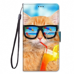 Flip Cover Xiaomi Redmi Note 11 Pro Plus 5G Med Snor Thong Star Cat