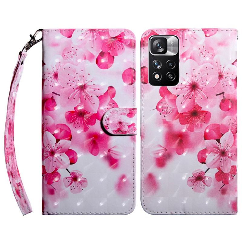 Flip Cover Xiaomi Redmi Note 11 Pro Plus 5G Pink Blomster