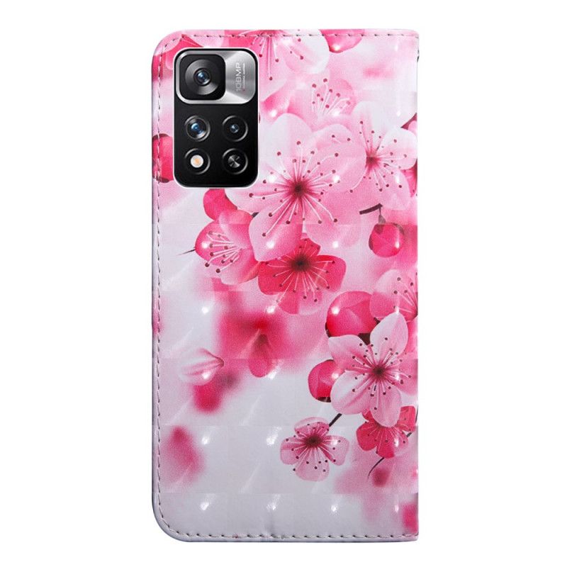 Flip Cover Xiaomi Redmi Note 11 Pro Plus 5G Pink Blomster