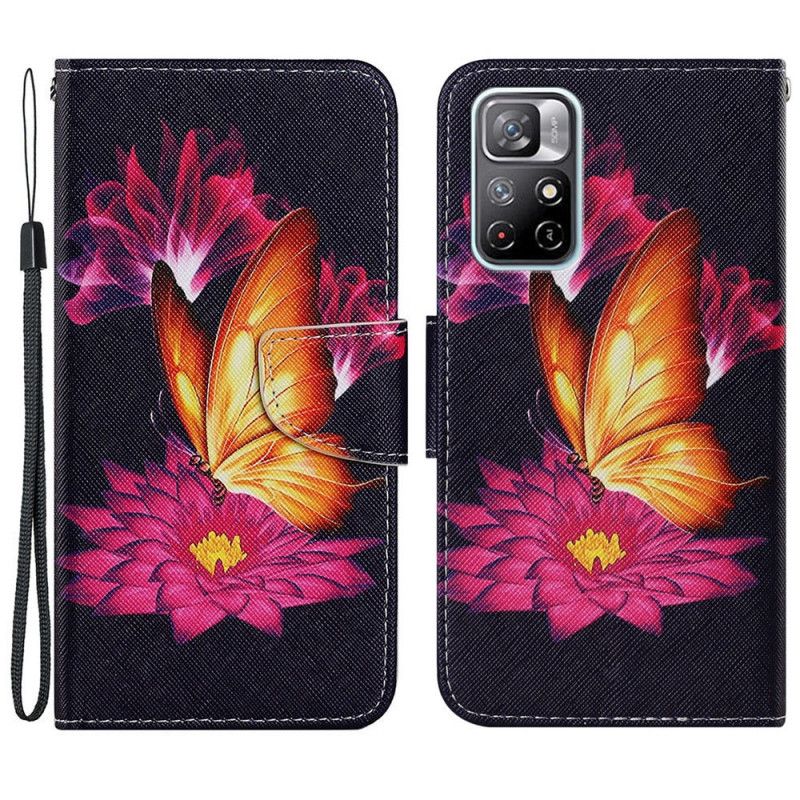 Flip Cover Xiaomi Redmi Note 11 Pro Plus 5G Sommerfugl Og Lotus