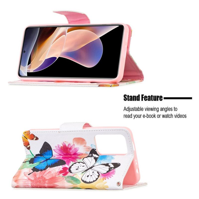 Flip Cover Xiaomi Redmi Note 11 Pro Plus 5G Sommerfugle