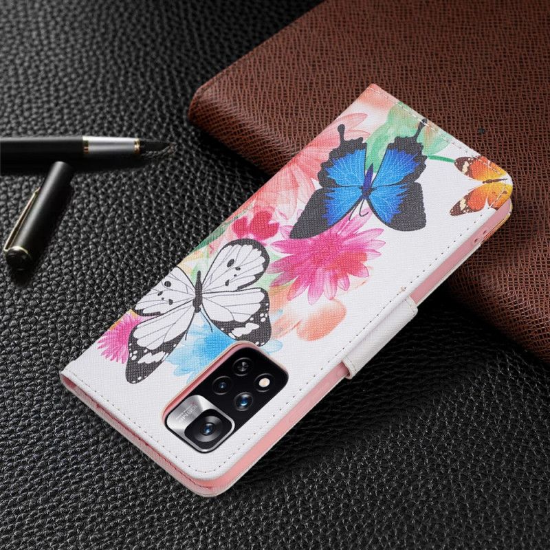 Flip Cover Xiaomi Redmi Note 11 Pro Plus 5G Sommerfugle