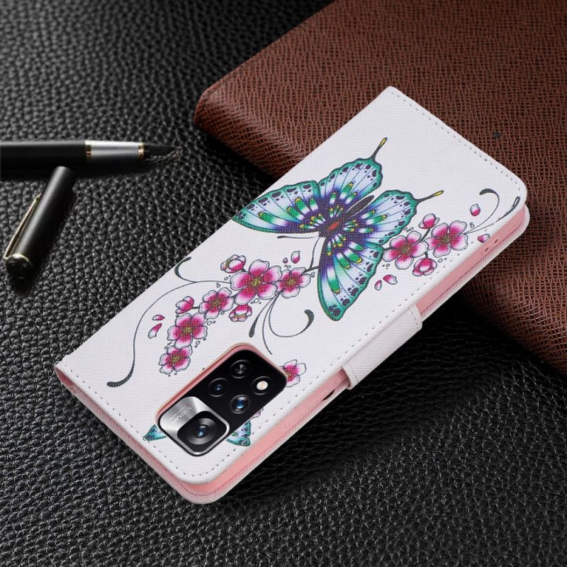 Flip Cover Xiaomi Redmi Note 11 Pro Plus 5G Sommerfuglestil