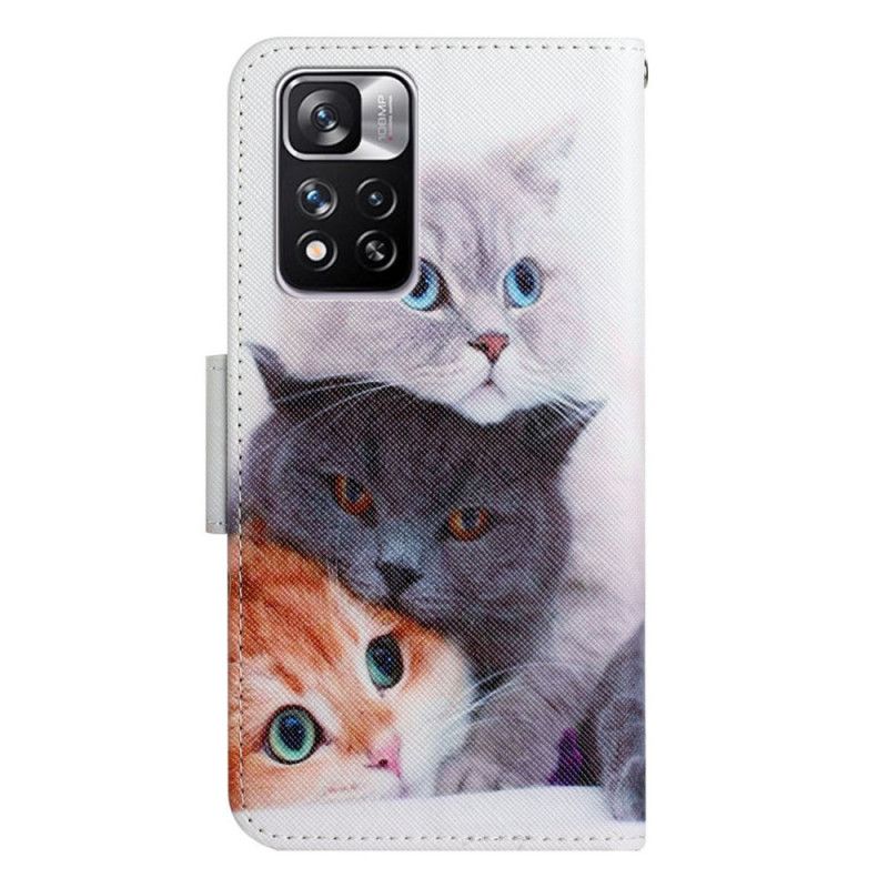 Flip Cover Xiaomi Redmi Note 11 Pro Plus 5G Stabel Af Lanyard Cats