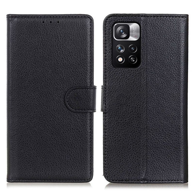 Flip Cover Xiaomi Redmi Note 11 Pro Plus 5G Traditionelt Litchi-læder