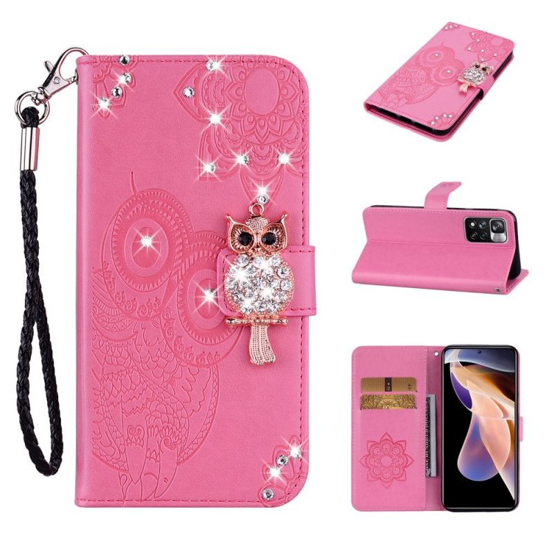 Flip Cover Xiaomi Redmi Note 11 Pro Plus 5G Ugle Mandala Og Charm