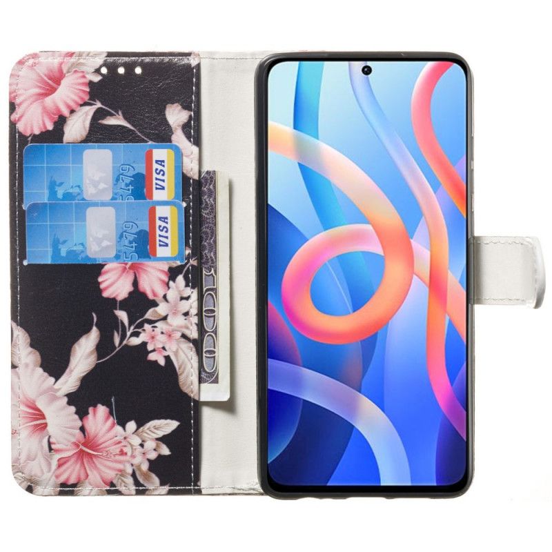 Læder Cover Xiaomi Redmi Note 11 Pro Plus 5G Blomsterstilen