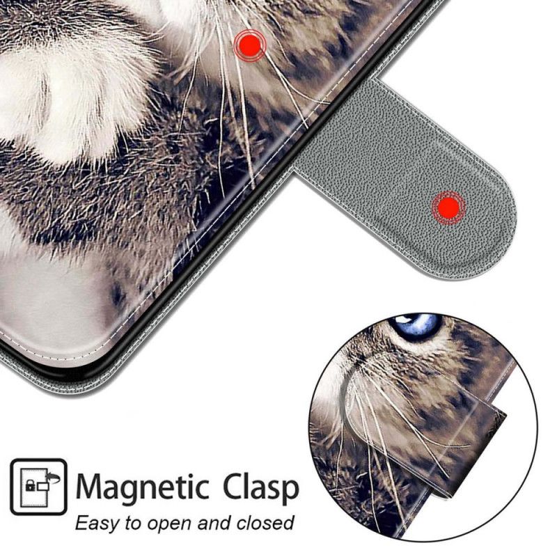 Læder Cover Xiaomi Redmi Note 11 Pro Plus 5G Med Snor Thong Cat Fan