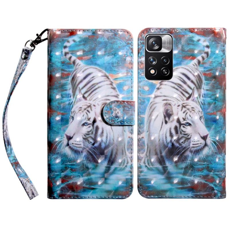 Læder Cover Xiaomi Redmi Note 11 Pro Plus 5G Tiger I Vand