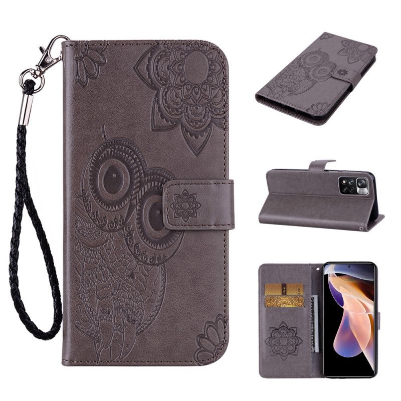 Læder Cover Xiaomi Redmi Note 11 Pro Plus 5G Ugle Mandala