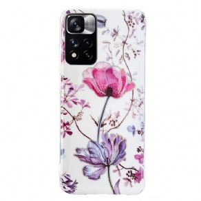 Mobilcover Xiaomi Redmi Note 11 Pro Plus 5G Marmorerede Blomster