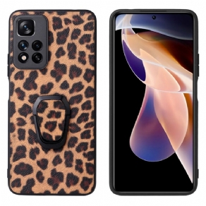 Mobilcover Xiaomi Redmi Note 11 Pro Plus 5G Ringstøtte I Leopardstil