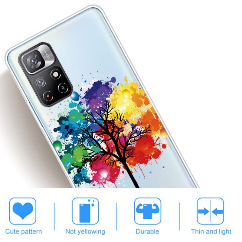 Mobilcover Xiaomi Redmi Note 11 Pro Plus 5G Transparent Akvareltræ