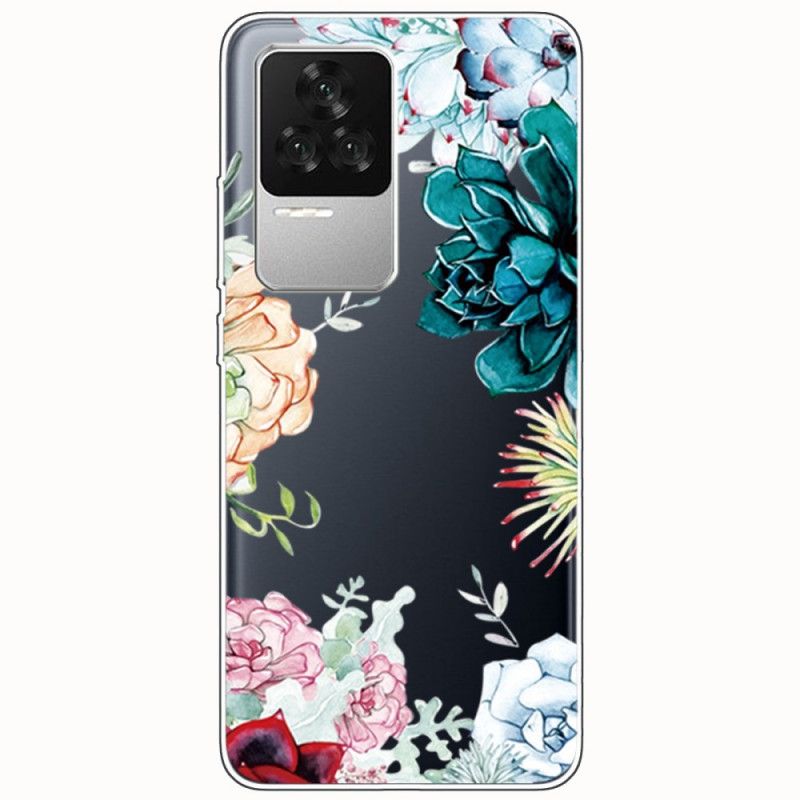 Cover Poco F4 Transparente Blomster