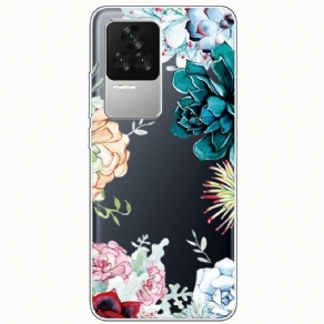 Cover Poco F4 Transparente Blomster