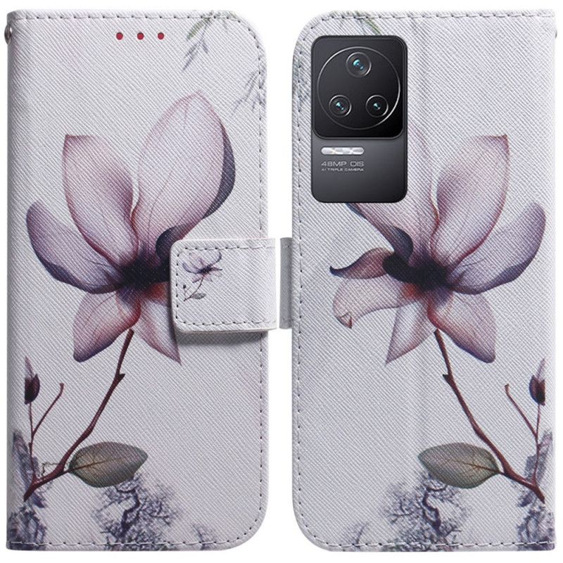 Flip Cover Poco F4 Pink Flower Panda