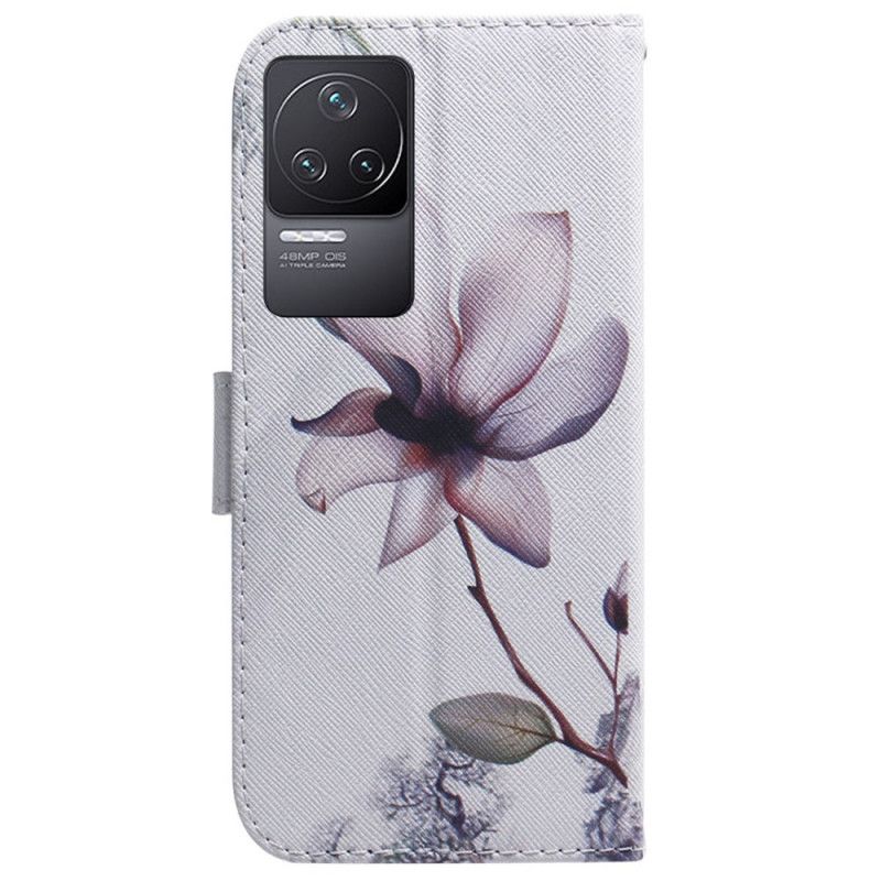 Flip Cover Poco F4 Pink Flower Panda