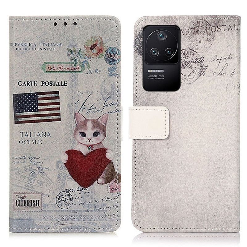 Flip Cover Poco F4 Rejsende Kat