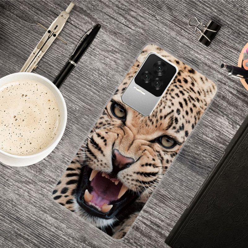 Mobilcover Poco F4 Siliconeleopard