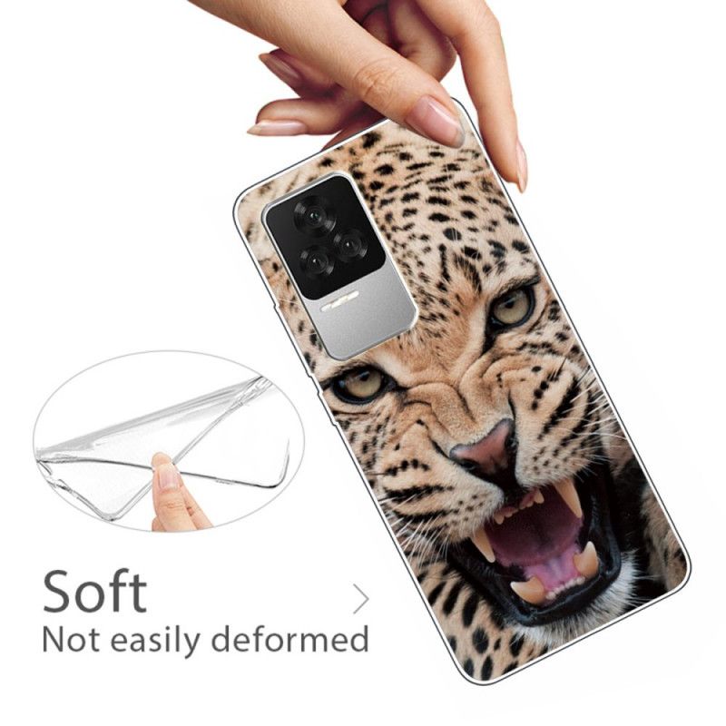 Mobilcover Poco F4 Siliconeleopard