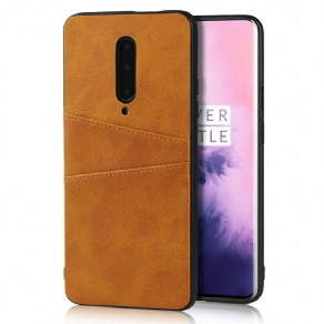 Cover OnePlus 7 Pro Læder Tekstur Dobbelt Kortholder