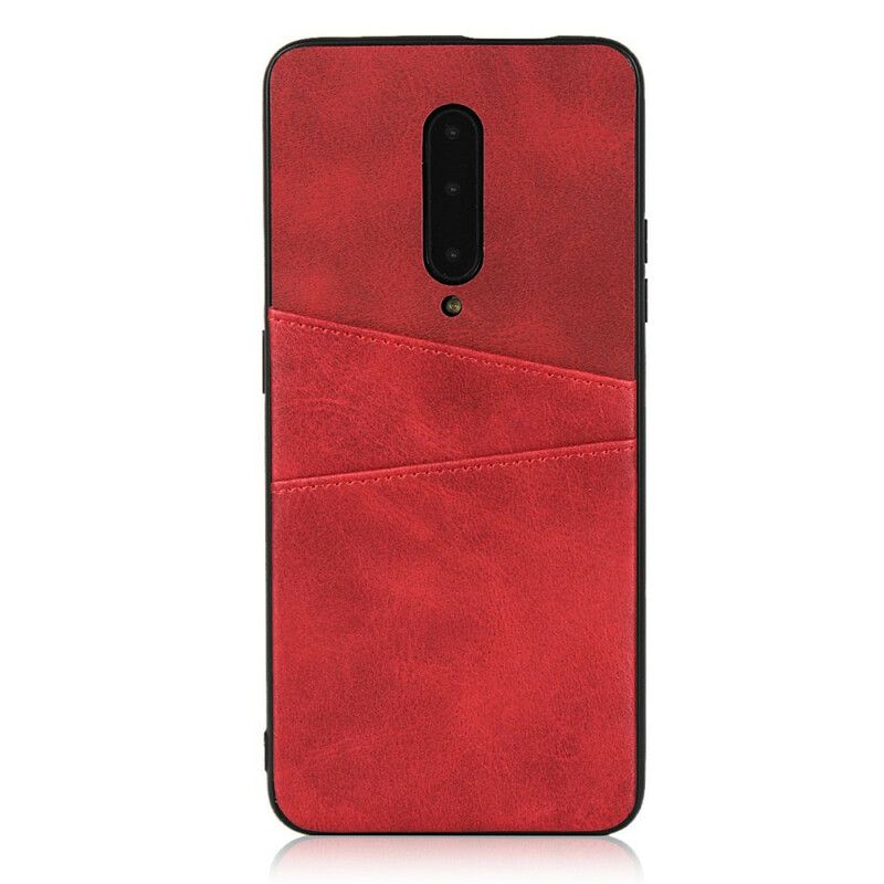 Cover OnePlus 7 Pro Læder Tekstur Dobbelt Kortholder