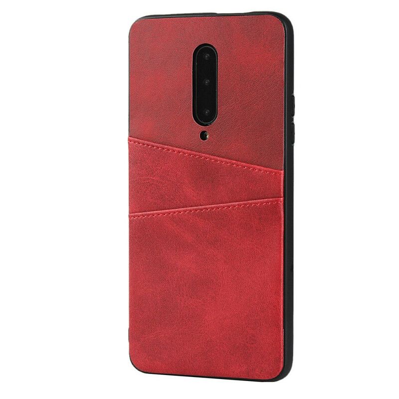 Cover OnePlus 7 Pro Læder Tekstur Dobbelt Kortholder