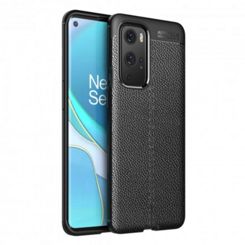 Cover OnePlus 9 Pro Dobbelt Linje Litchi Lædereffekt