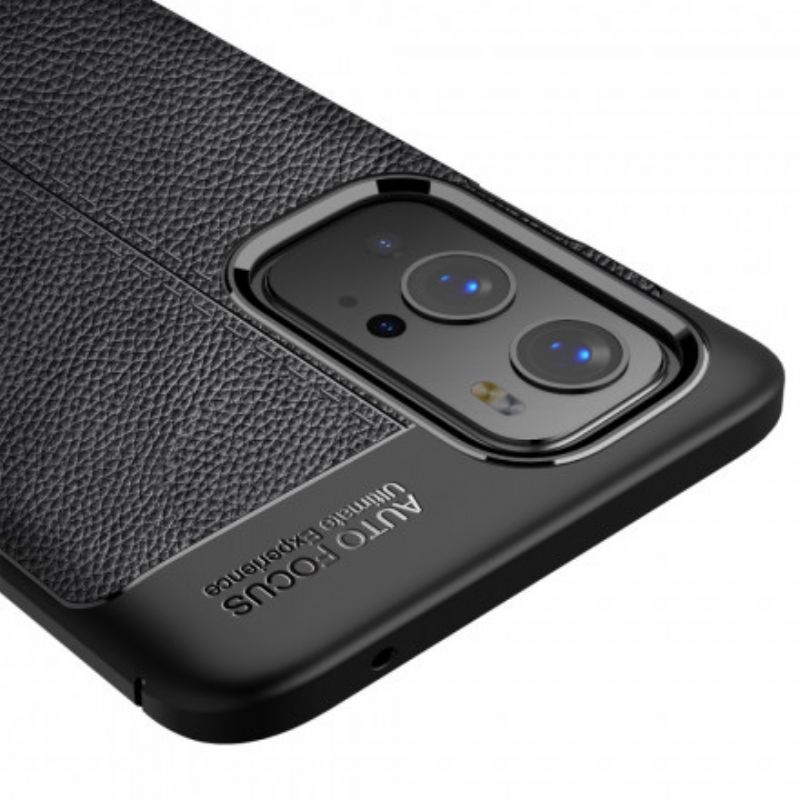 Cover OnePlus 9 Pro Dobbelt Linje Litchi Lædereffekt