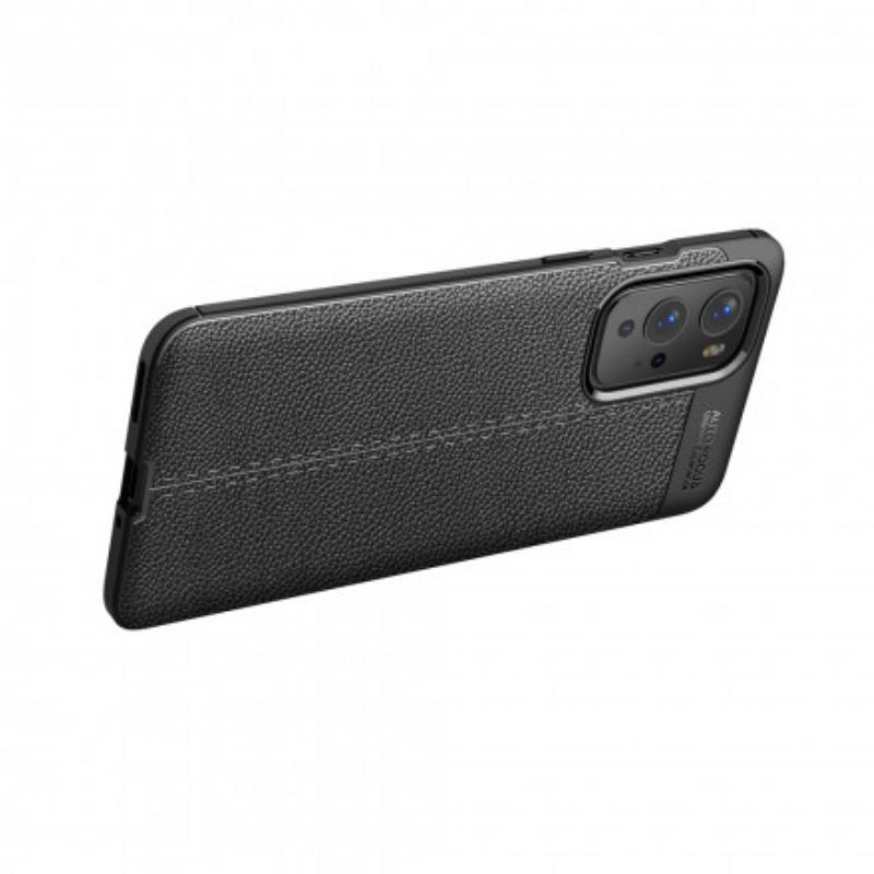 Cover OnePlus 9 Pro Dobbelt Linje Litchi Lædereffekt