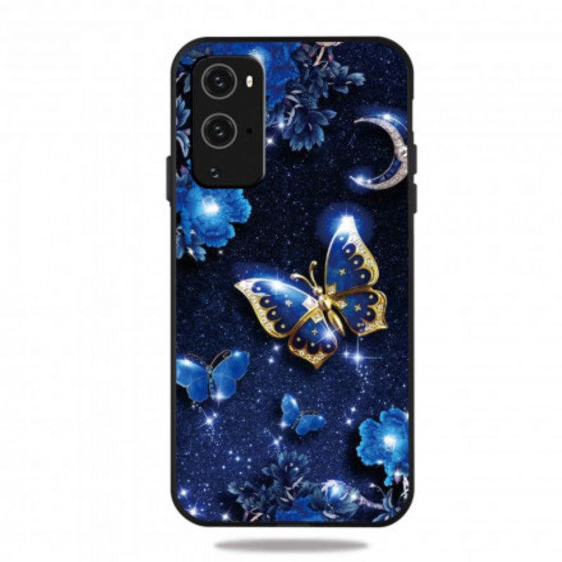 Cover OnePlus 9 Pro Gylden Sommerfugl