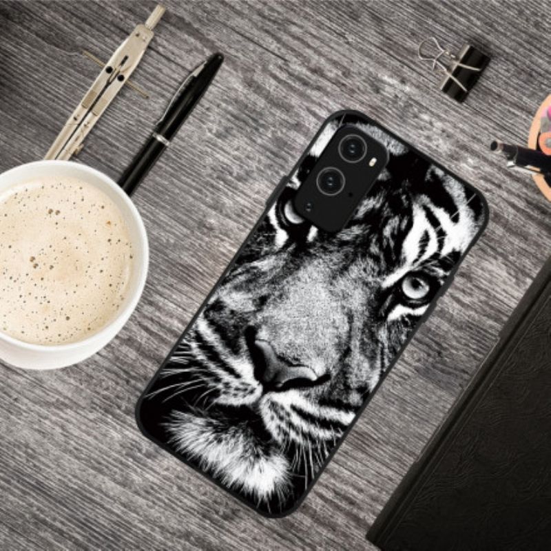 Cover OnePlus 9 Pro Sort Og Hvid Tiger