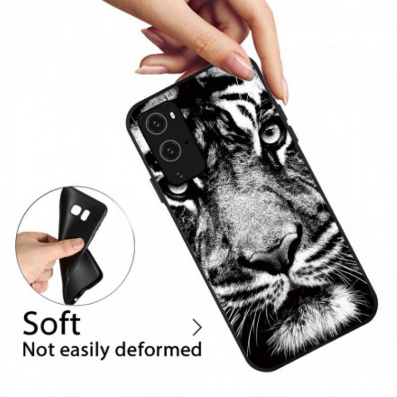 Cover OnePlus 9 Pro Sort Og Hvid Tiger