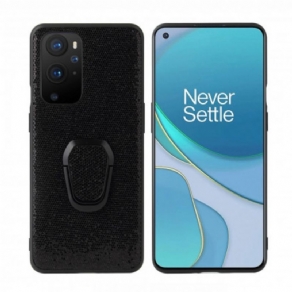 Cover OnePlus 9 Pro Sort Pailletring-støtte