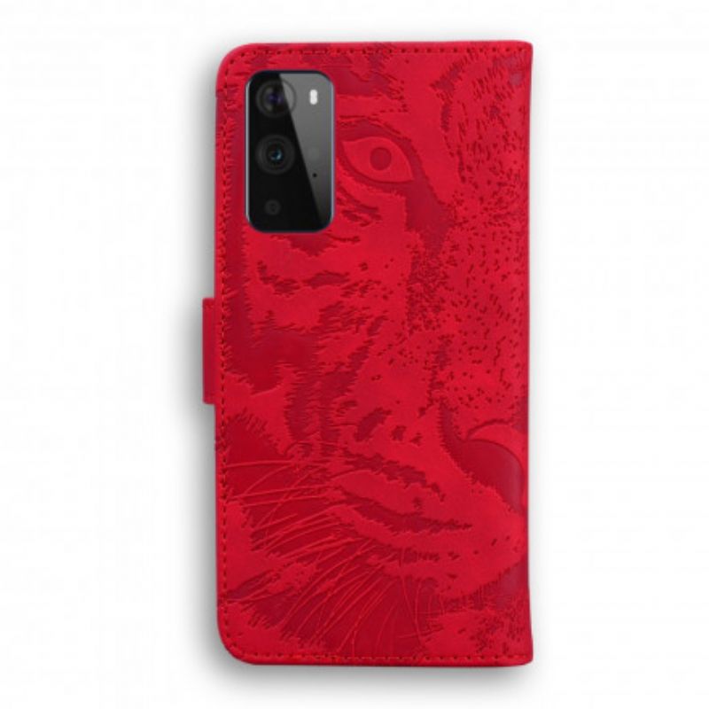 Flip Cover OnePlus 9 Pro Tiger Face Print