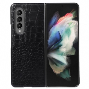 Cover Samsung Galaxy Z Fold 4 Trendy Krokodilleeffekt Ægte Læder