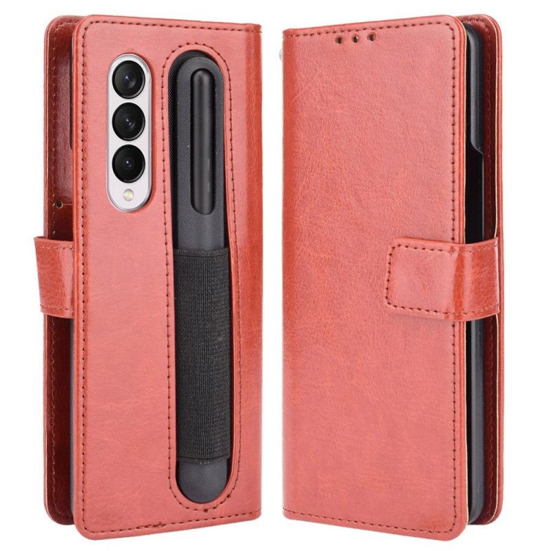 Flip Cover Samsung Galaxy Z Fold 4 Med Snor Retro Business Strappy