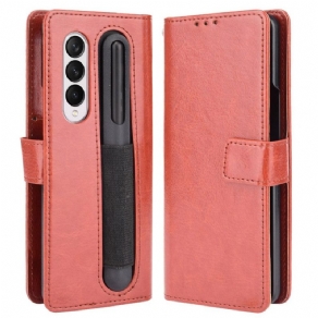 Flip Cover Samsung Galaxy Z Fold 4 Med Snor Retro Business Strappy