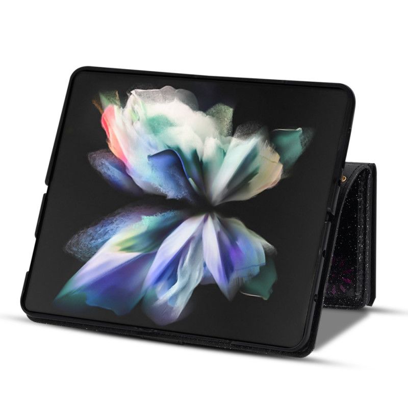 Flip Cover Samsung Galaxy Z Fold 4 Ultra Pailletter Med Rem