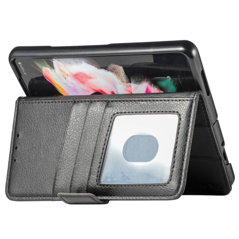 Læder Cover Samsung Galaxy Z Fold 4 Caseneo Litchi Kunstlæder Pen Slot