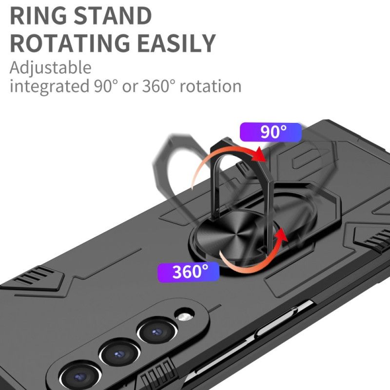 Mobilcover Samsung Galaxy Z Fold 4 Bi-materiale Og Roterende Ring