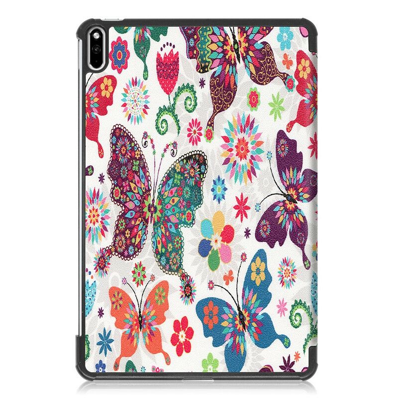 Cover Huawei MatePad Pro Retro Sommerfugle Og Blomster