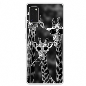 Cover Samsung Galaxy A41 Bebrillede Giraffer