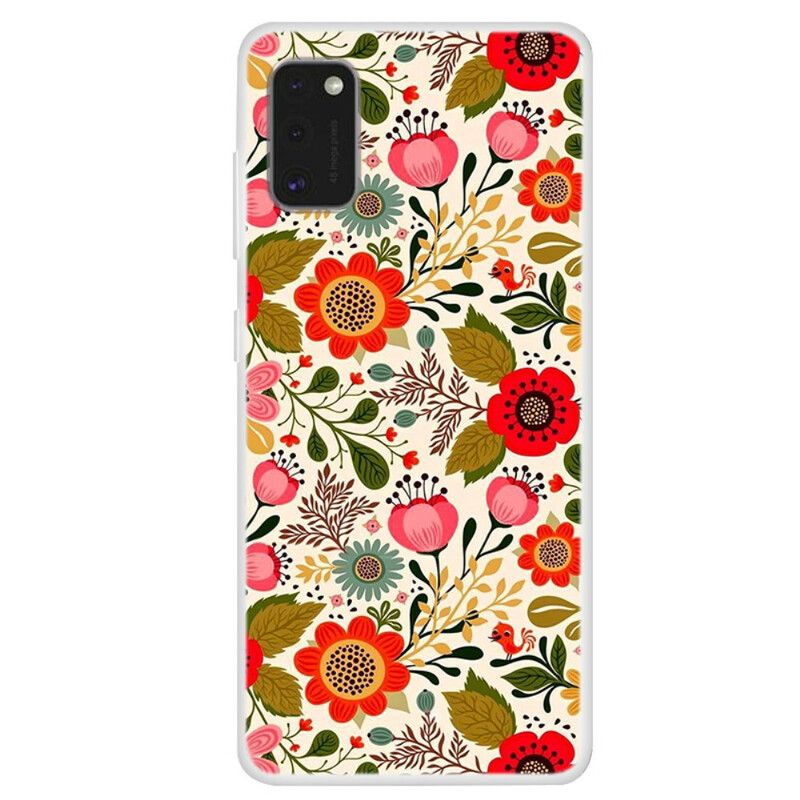 Cover Samsung Galaxy A41 Blomstertapet