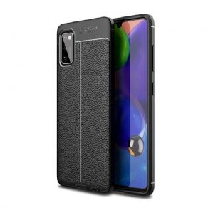 Cover Samsung Galaxy A41 Dobbelt Linje Litchi Lædereffekt