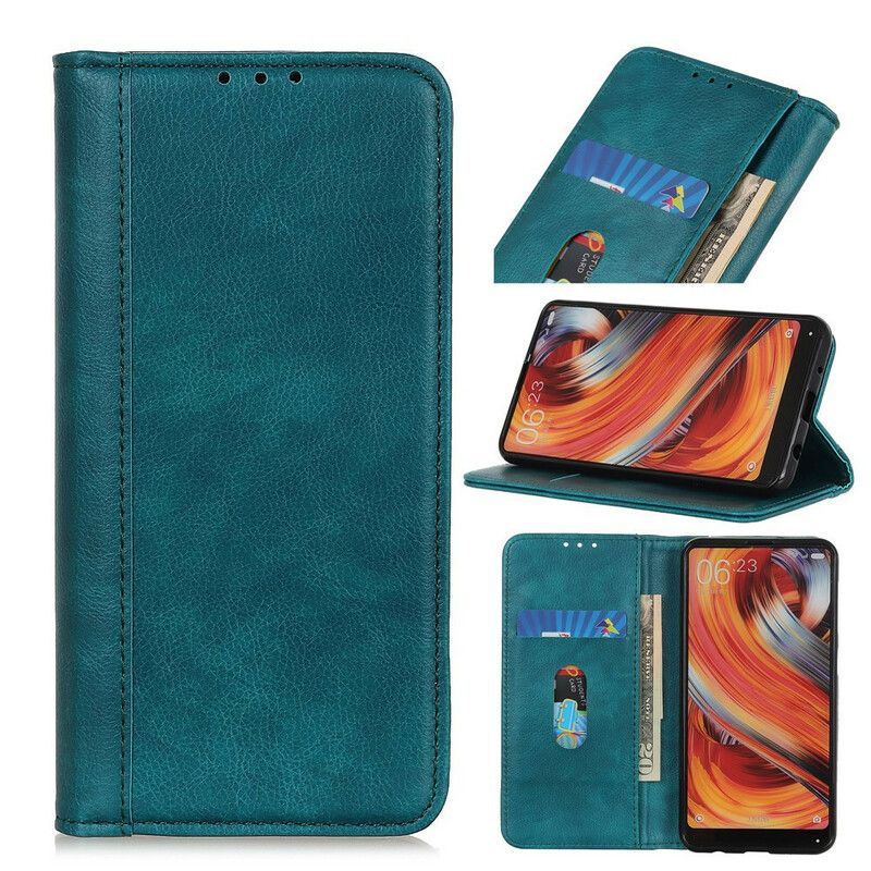 Cover Samsung Galaxy A41 Flip Cover Klassisk Split Litchi Læder