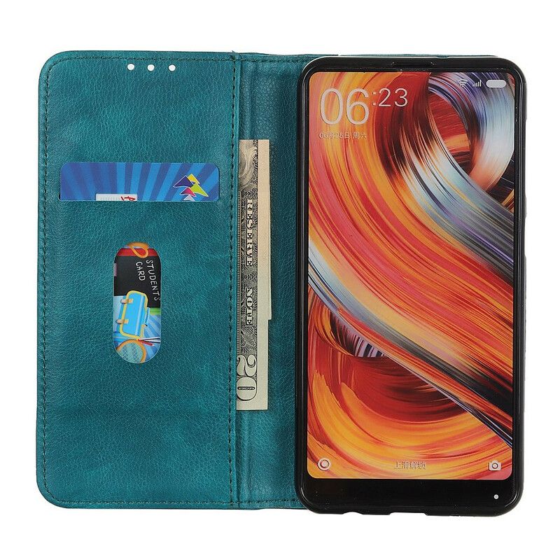 Cover Samsung Galaxy A41 Flip Cover Klassisk Split Litchi Læder