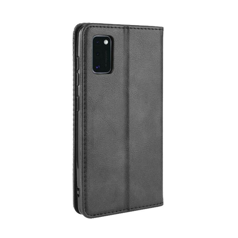 Cover Samsung Galaxy A41 Flip Cover Vintage Stiliseret Lædereffekt